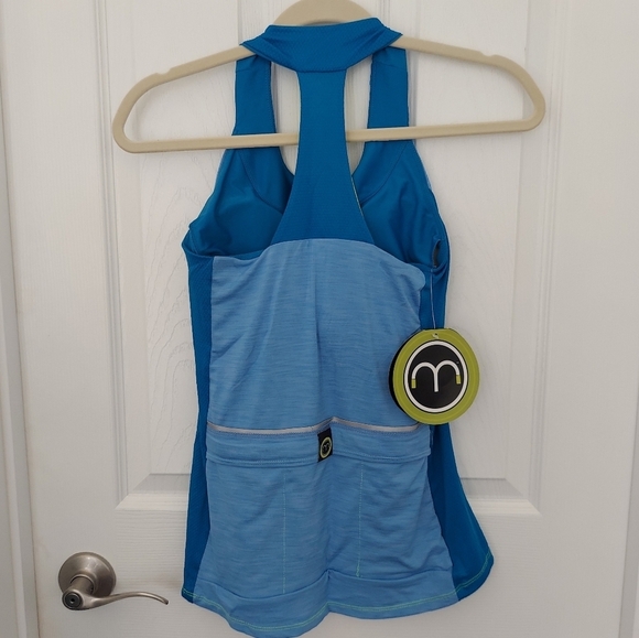 Moxie Cycling Azure Blue T-back Tank Medium NWT - Picture 3 of 8